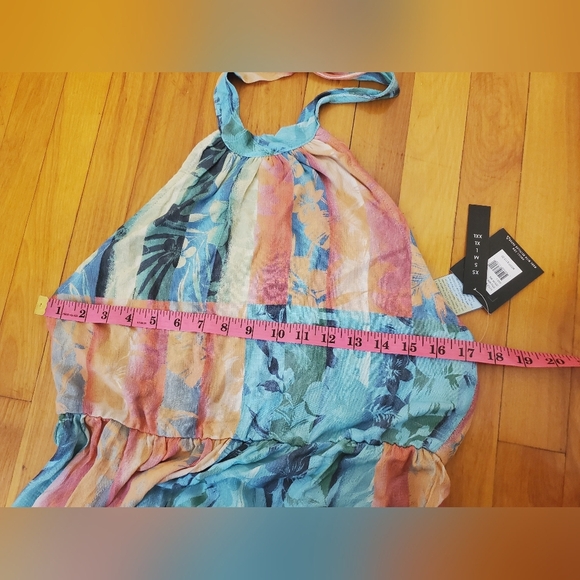 NWT O'Neill Jennifer Woven Maxi Tank Dress. Neck Tie. Backless. Tropical. Boho. - Picture 14 of 16